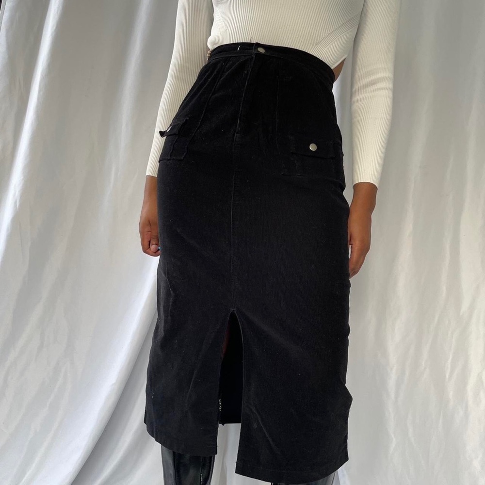Black Lee Corduroy Skirt